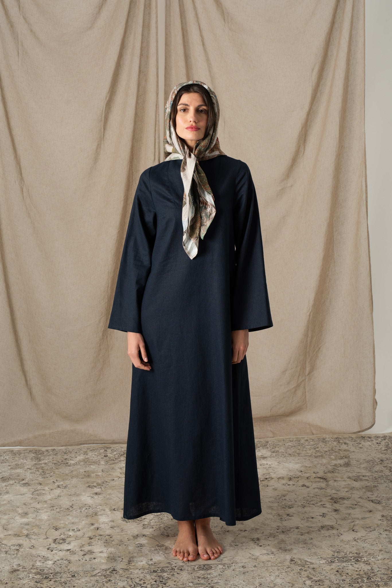 Alarik Linen Kaftan Navy Luxmii