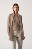 Aurea Cashmere Cardigan Taupe Luxmii