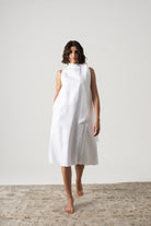 Axel Linen Tie Dress White Luxmii