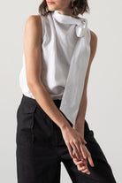 Axel Linen Tie Top White Luxmii