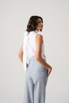 Axel Linen Tie Top White Luxmii