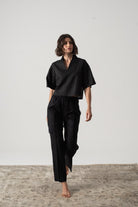 Emil Linen Top Black Luxmii