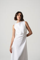 Hemming Linen Midi Dress White Luxmii