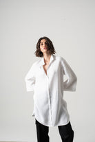 Hugo Linen Tunic Shirt White Luxmii