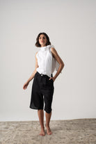 Jager Bermuda Linen Shorts Black Luxmii