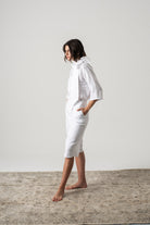 Jager Bermuda Linen Shorts White Luxmii