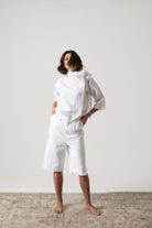 Jager Bermuda Linen Shorts White Luxmii