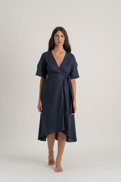 完売未使用タグ付 MYLAN Linen Ruffle Wrap Dress 【翌日発送可能