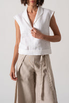 Nuvola Linen Top White Luxmii