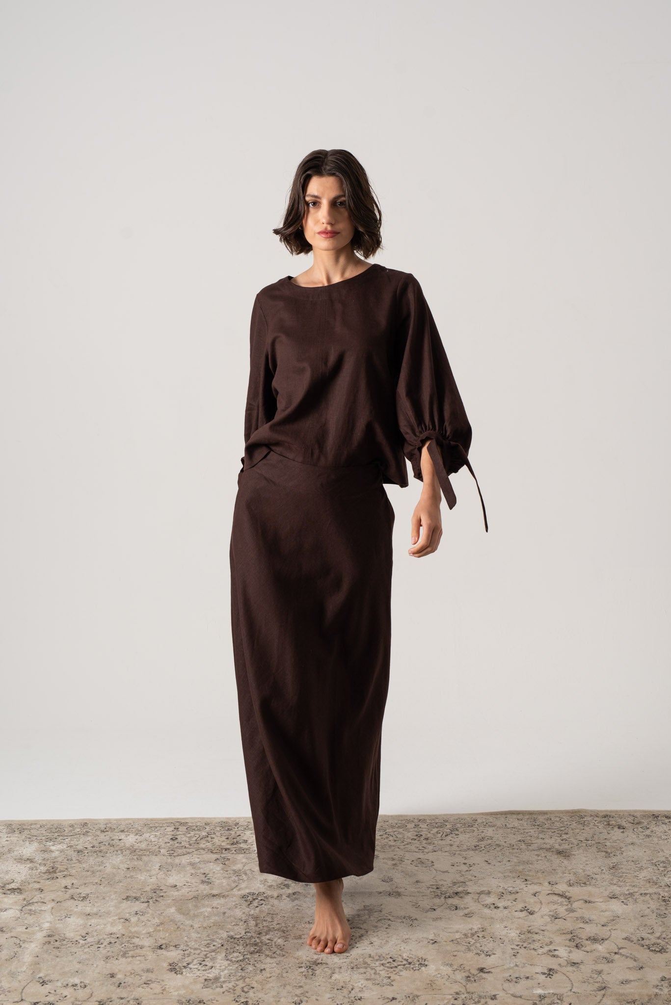 Olen Maxi Skirt Brown Espresso Luxmii