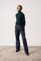 Ombra 100% Cashmere Turtleneck Sweater Forest Green Luxmii