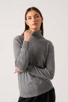 Ombra Cashmere Turtleneck Sweater Mélange Grey Luxmii