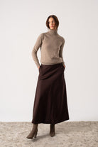 Ombra Cashmere Turtleneck Sweater Taupe Luxmii