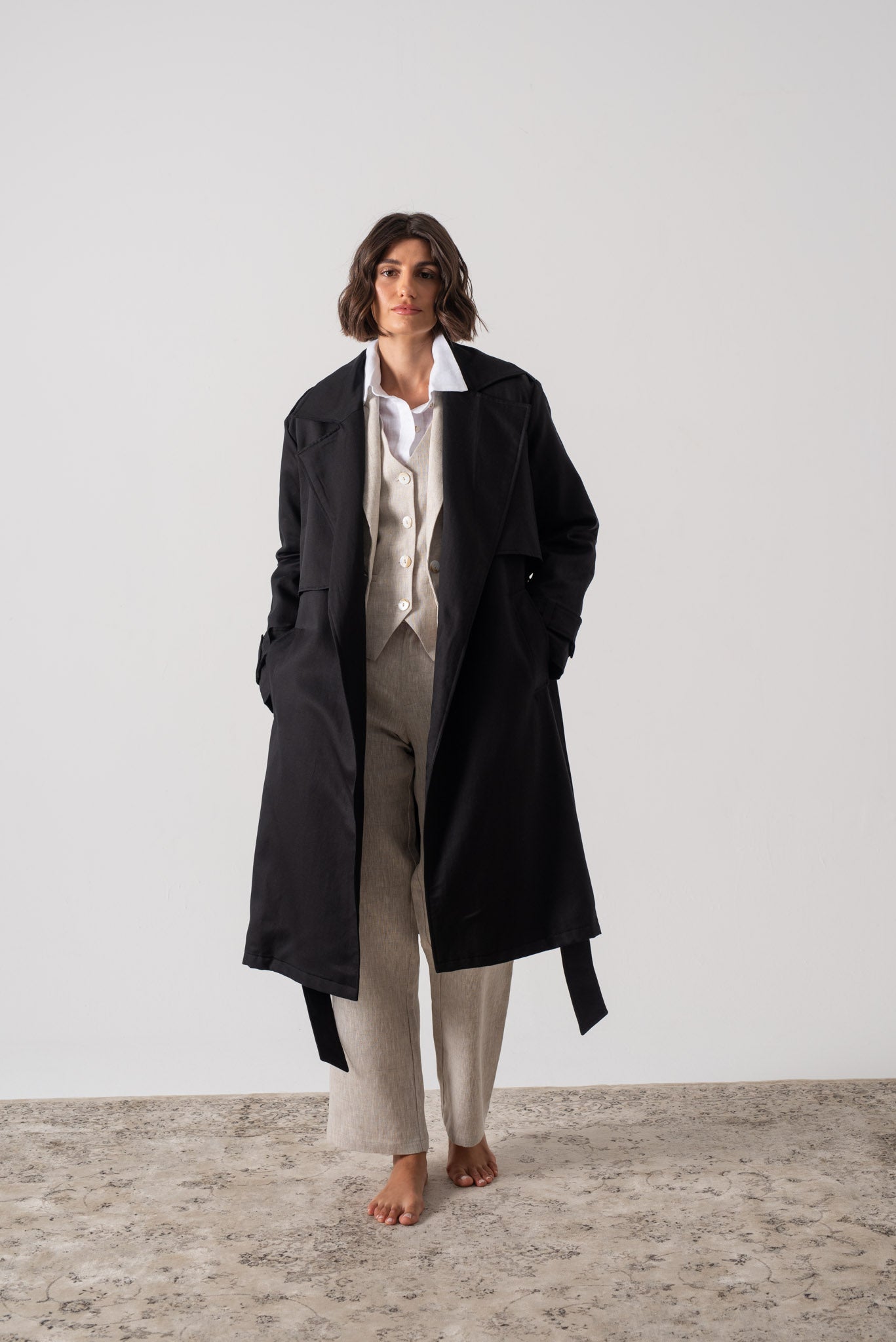 Pluie Linen Trench Coat Luxmii