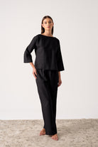 Thalia Linen Trouser Black Luxmii