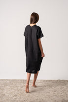 Vacanza Linen Kaftan Black Luxmii