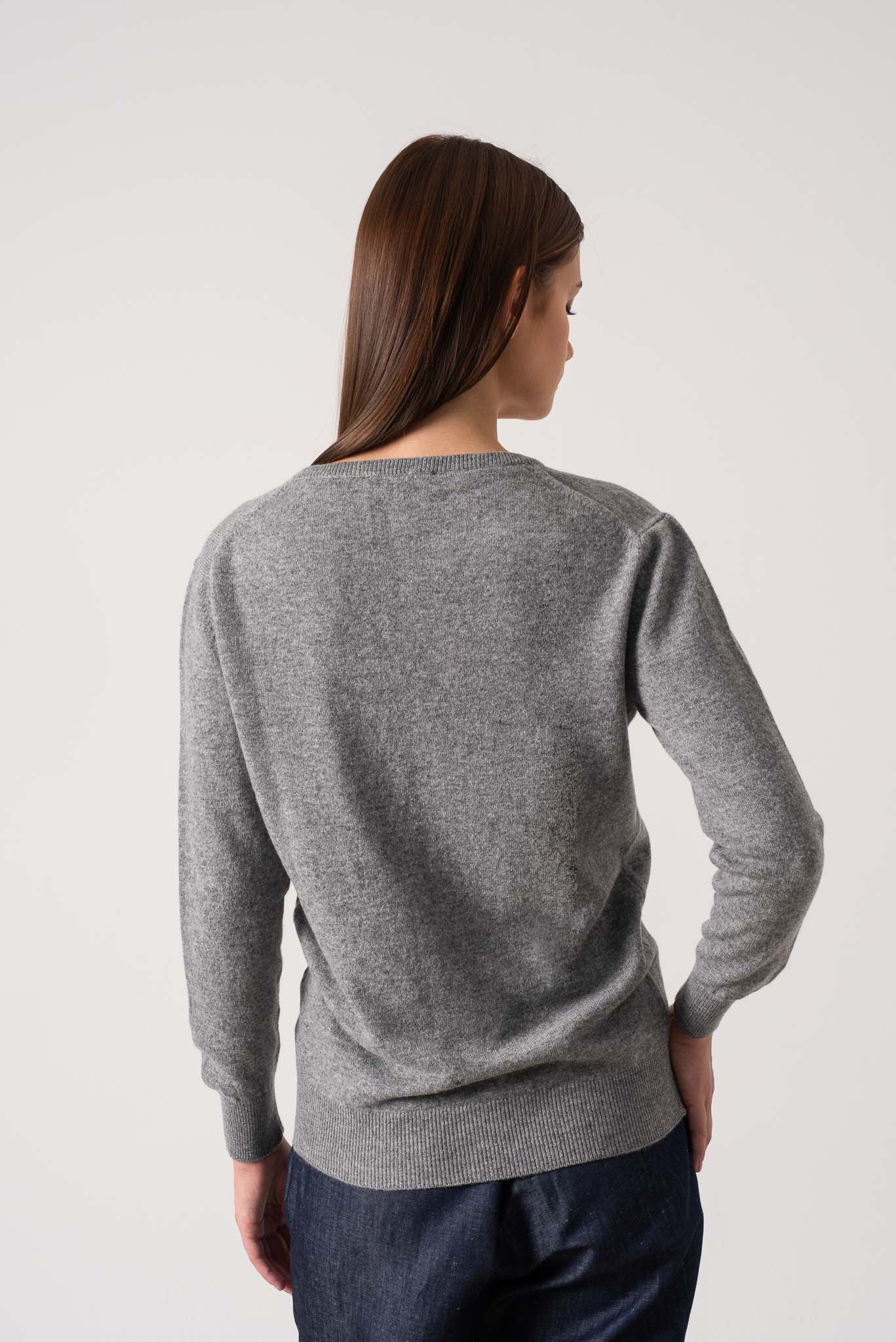 Velare Crewneck Cashmere Sweater Mélange Grey Luxmii