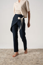 Zephyr Wrap Pant in Navy Luxmii