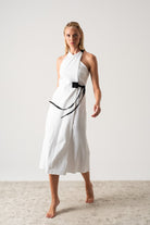 Zulu Linen Wrap Dress White Luxmii