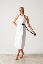 Zulu Linen Wrap Dress White Luxmii