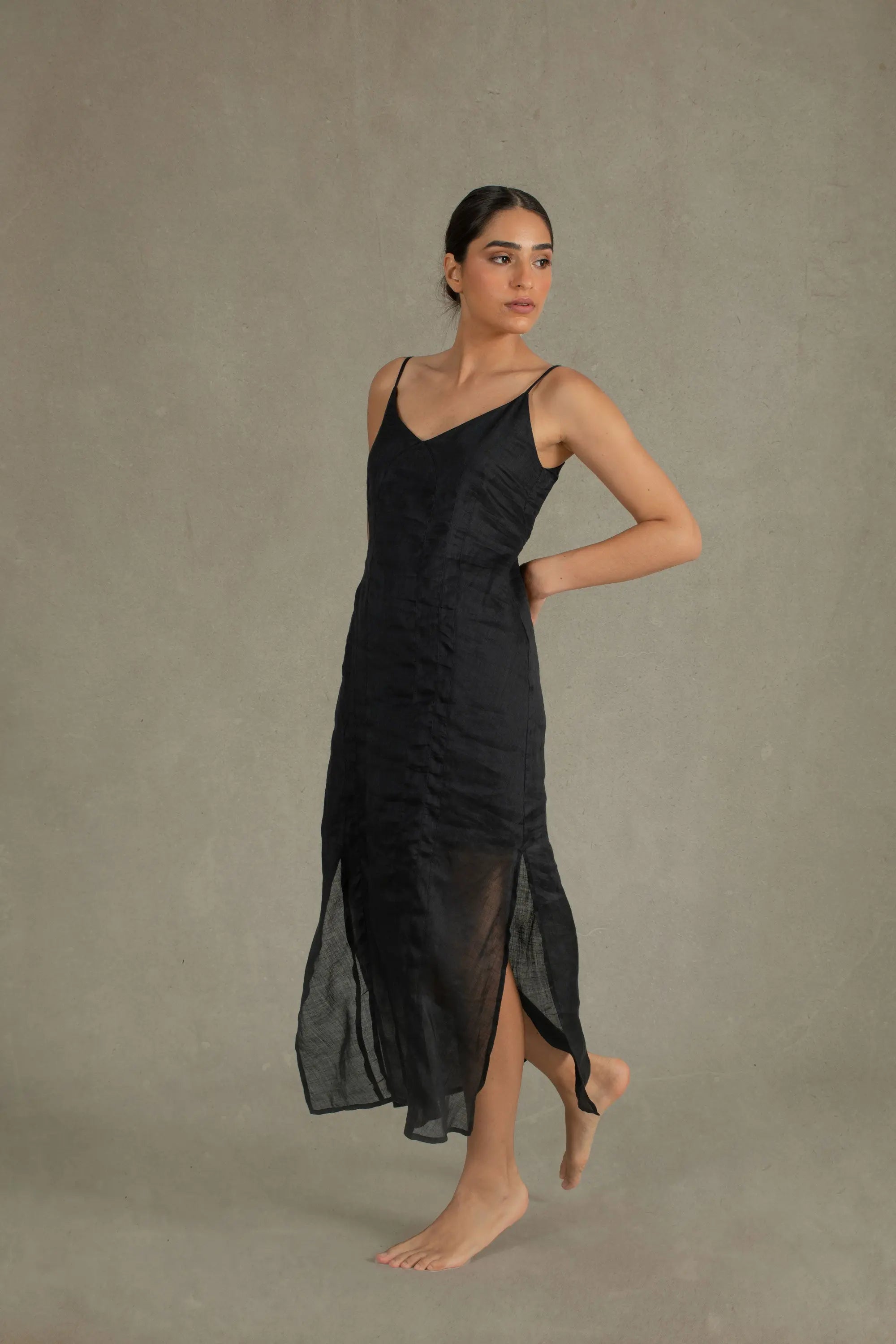 Black slip dress outlet nz